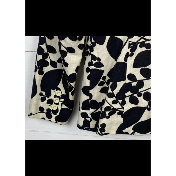 VTG Chadwick Classics Women's 4P Linen Cotton Blazer Jacket Ivory Black Floral - Picture 6 of 7